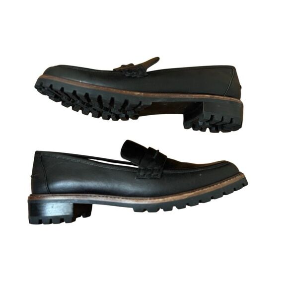 Madewell The Corinne Lugsole Loafer in True Black Leather Size 9 Women’s - Picture 6 of 8